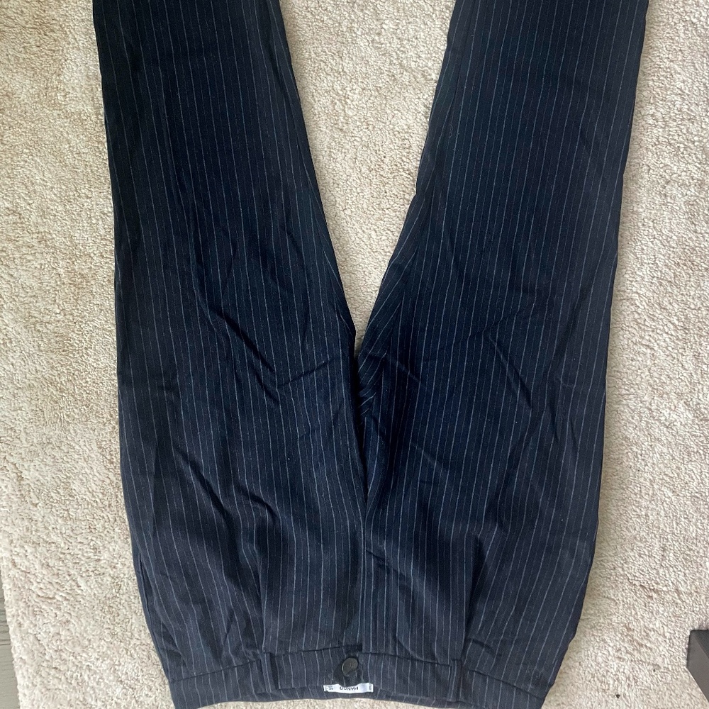 Mango striped black pants with pockets size 10 for women